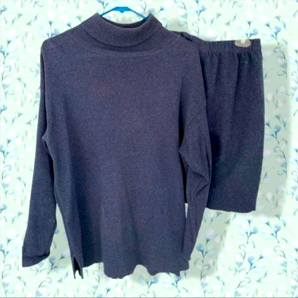 Worlds Apart Navy Knit Sweater Skirt Set